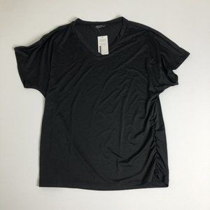 IN'VOLAND Women's V Neck T‎ Shirts Loose Fit  Black Size 18w New K74